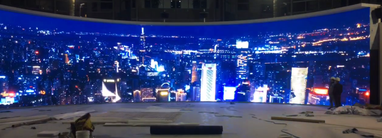  南京新能源展厅200平方室内P2全彩显示屏项目 