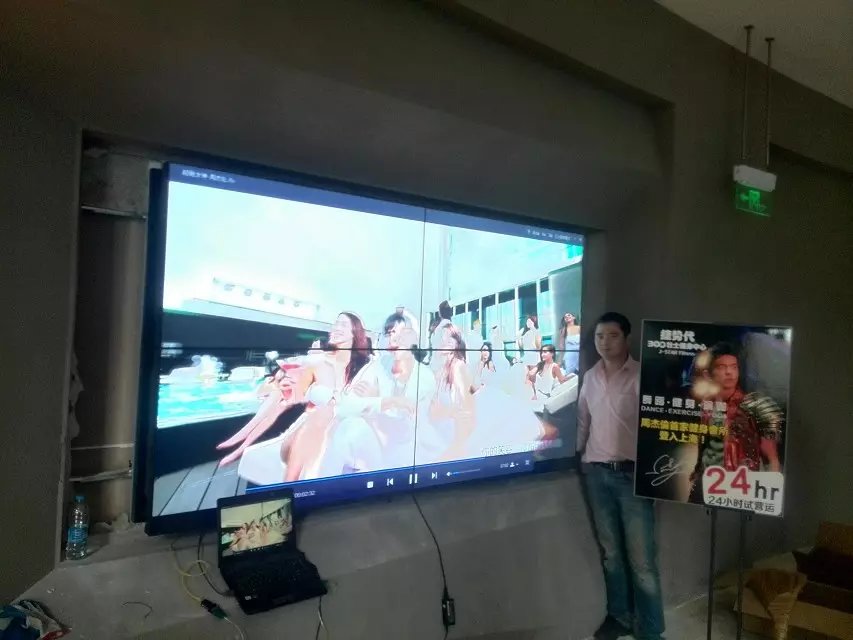 上海周杰伦捷势代健身会所大屏液晶屏拼接屏_大屏拼接屏